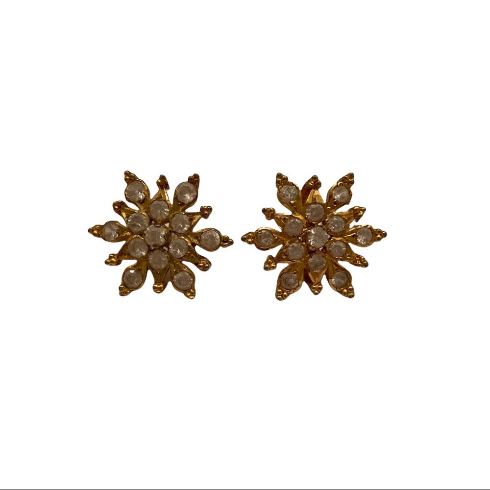 Gold Star Snowflake Stud Earrings